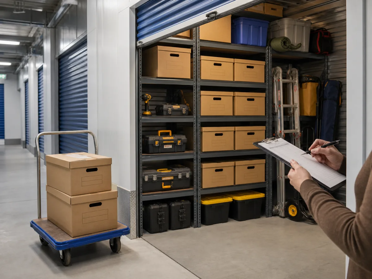 Box de stockage professionnel organisé pour libérer les bureaux